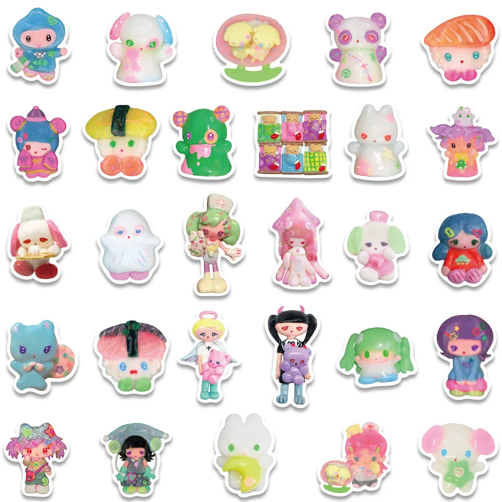 1719153007 964 56Pcs Set 3D Crystal Clay Girl Cute Stickers Skateboard Notebook Fridge Phone Guitar Luggage Decal S - 56Pcs/Set 3D Crystal Clay Girl Cute Stickers Skateboard Notebook Fridge Phone Guitar Luggage Decal Sticker Kids Toy