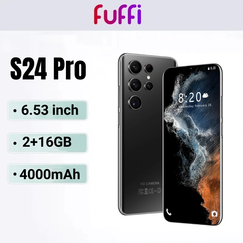 FUFFI-S24 Pro,Smartphone Android，6.53 inch，16GB ROM 2GB RAM，4000mAh，Google Play Store，Mobile phones，Dual SIM，Original Cellphones
