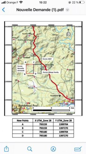 Terrain 500ha mine d'or