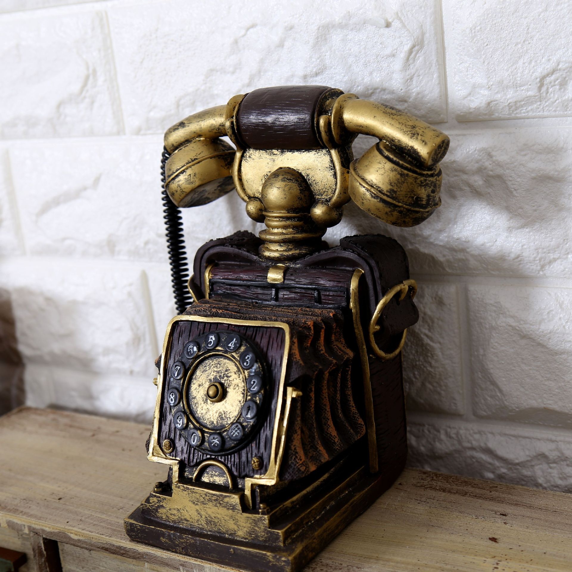 2998532424 1336098814 - Vintage Resin Telephone Money Box Piggy Bank Home Decoration Accessories Retro Gift Old Phone Model Cabinet Ornaments Craft