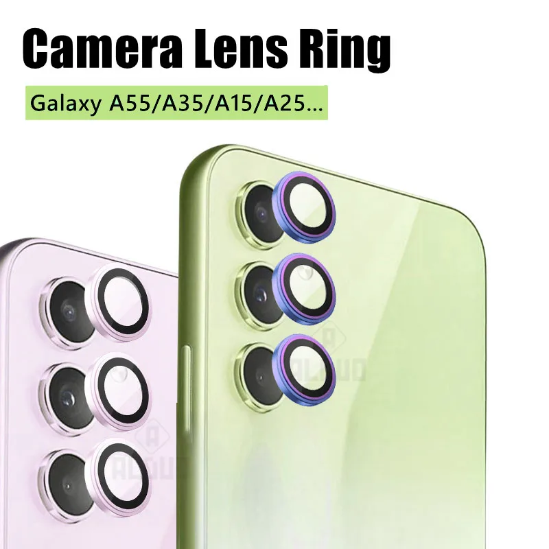 Camera Lens Ring Glass for Samsung Galaxy A55 A35 A25 A05 A05S A15 5G A54 A34 - Camera Lens Ring Glass for Samsung Galaxy A55 A35 A25 A05 A05S A15 5G A54 A34 A14 Protective Metal Screen Protector Case Cap