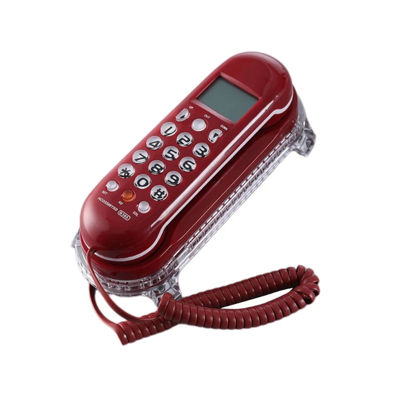 Crystal Base Mini Telephone Fixed Landline Phone B365 Small Wall mounted Phone Improved Display Feature