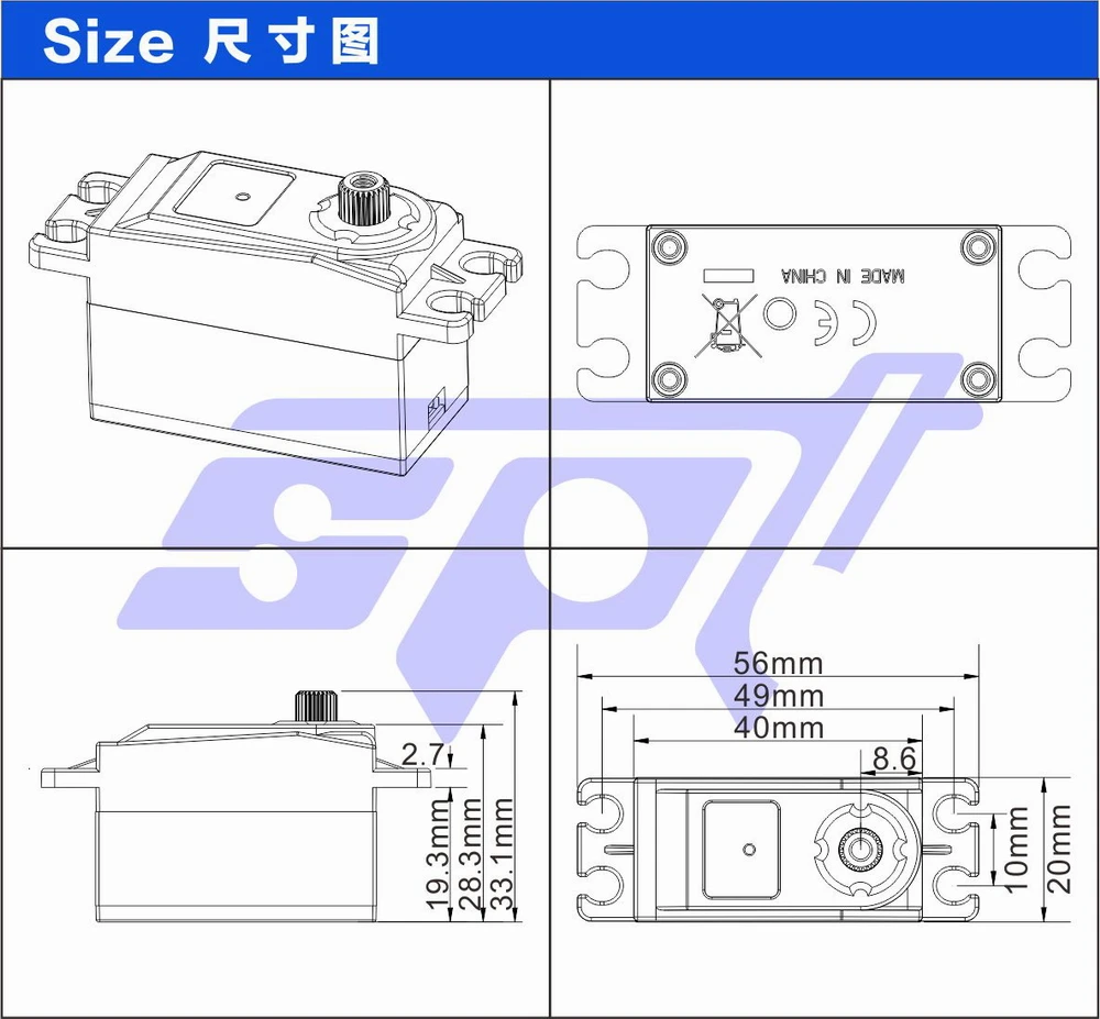 H663fc522734b4faaab037540e9025c75x - SPT 4412LV 180 210 320 360 12kg Metal Gear Short Body Low Profile Digital Servo for 1:10 1:12 Car RC Car Drift Robot Arduino