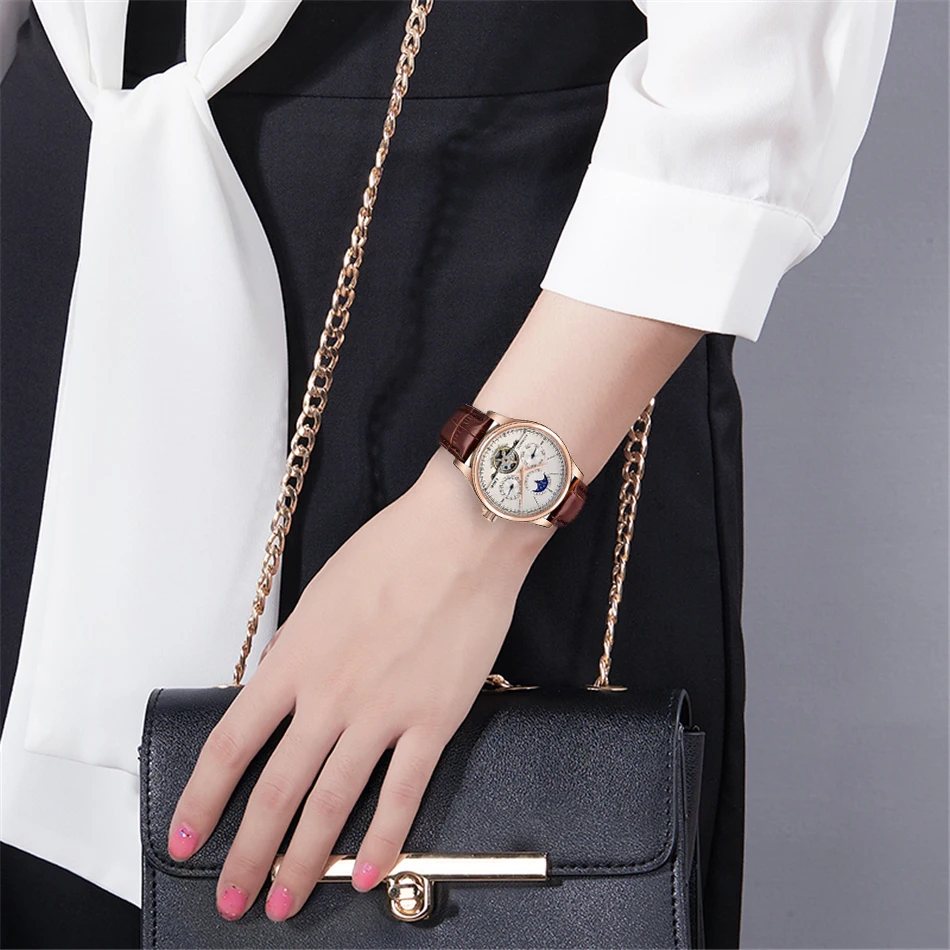 HTB1YwdOPwHqK1RjSZFgq6y7JXXau - LIGE Brand Women Watch Automatic Mechanical Watch Tourbillon Fashion Clock Leather Casual Waterproof Wristwatch relogio feminino