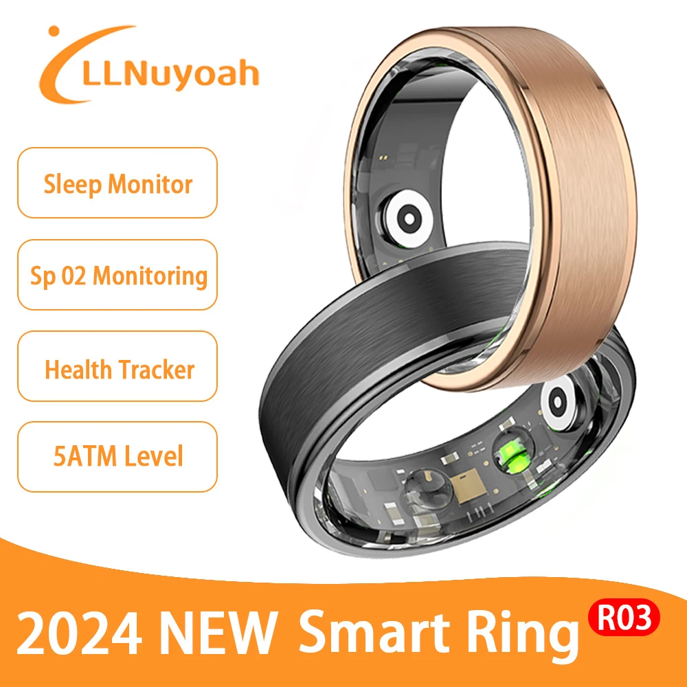 LlNuyoah R03 Smart Ring Sleep Health Monitoring IP68 3ATM Waterproof Multi Sports for IOS and Androi - LlNuyoah R03 Smart Ring Sleep Health Monitoring IP68 & 3ATM Waterproof Multi Sports for IOS and Android Men Women Smart Ring