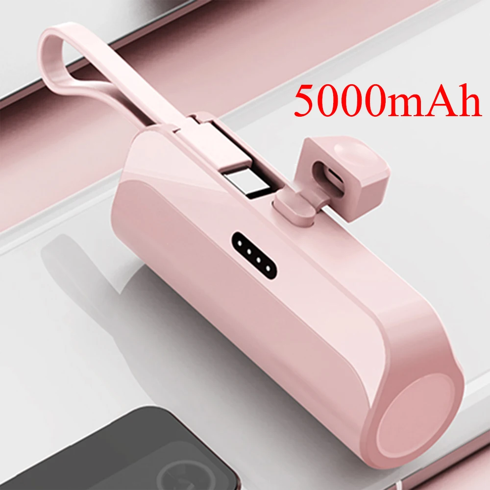 Mini Power Bank 5000mAh Portable Charger Mobile Phone Spare External Battery Backup Wireless PoverBank For iPhone Samsung Huawei