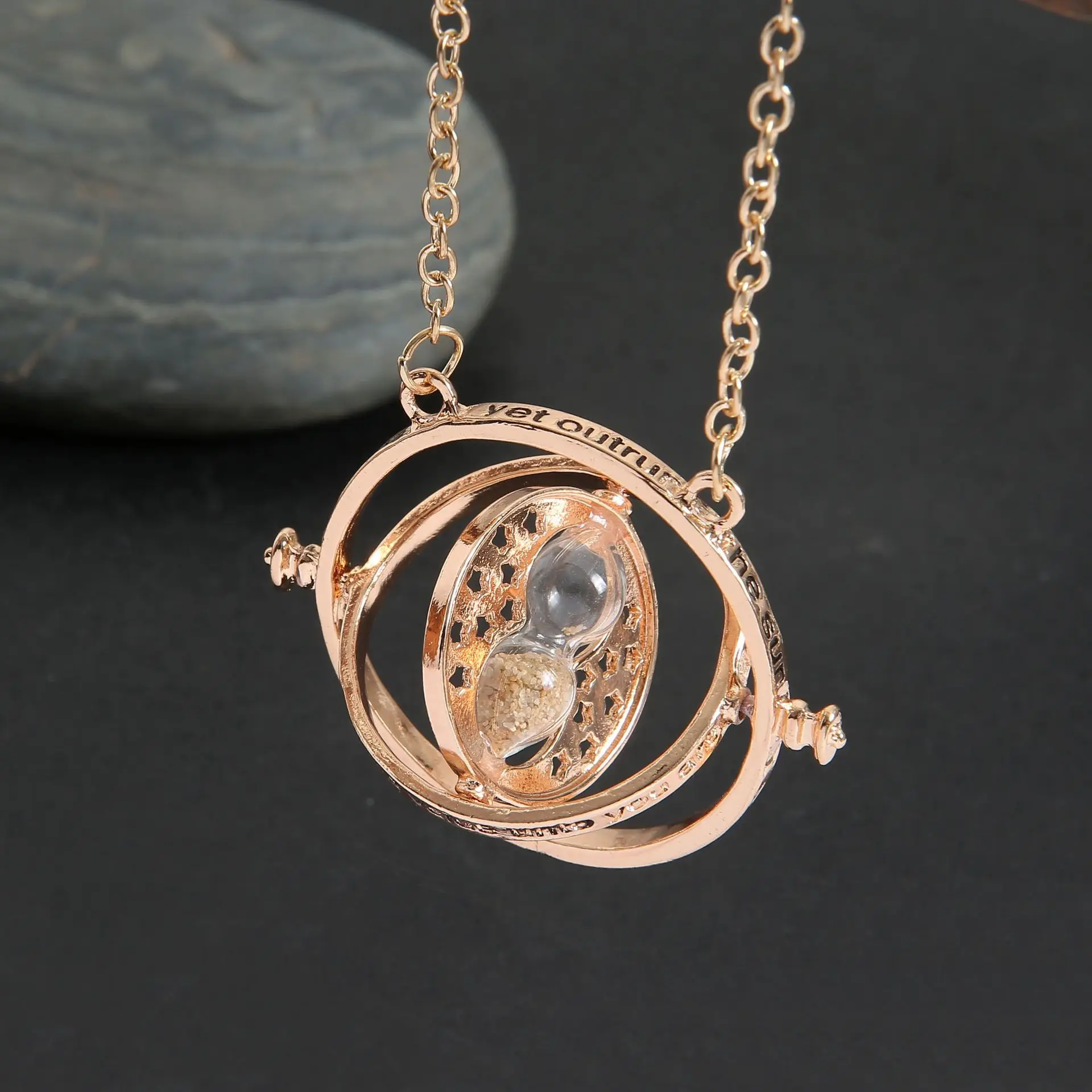 New Harries Potters Time Converter Necklace Wand Time Turner Hourglass Snitch Pendant Triangle Necklace Friend’s Birthday Gift