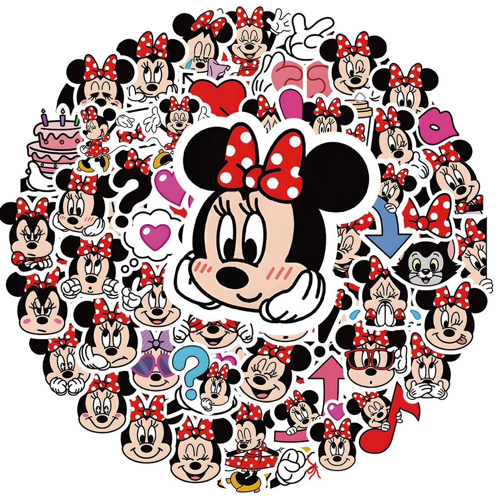 S009943b210054a5fb6a2a8ce1fa517aeS - 10/30/60pcs Classic Disney Anime Mickey Mouse Minnie Mouse Stickers Cute Cartoon Decals DIY Phone Laptop Kawaii Kids Sticker Toy