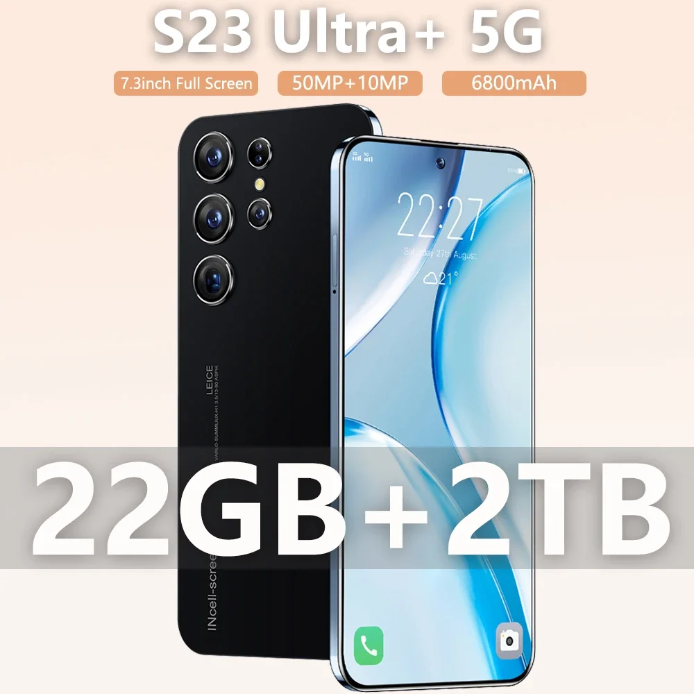 S064d7c1347654223827e84af1f805ef49 - S24 Ultra+ Smart Phone Original 7.3 inch 22G+2T 50MP+108MP Android Mobile Phones Unlocked Celular 6800mAh 5G Network S26 Ultra