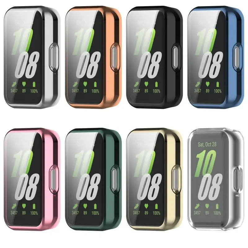 S0eca448b9123466dacb3aada46a233d1x - TPU Plating Case For Samsung Galaxy Fit 3 Samrtwatch Strap Full Coverage Bumper Cover Accessories Screen Protector soft shell