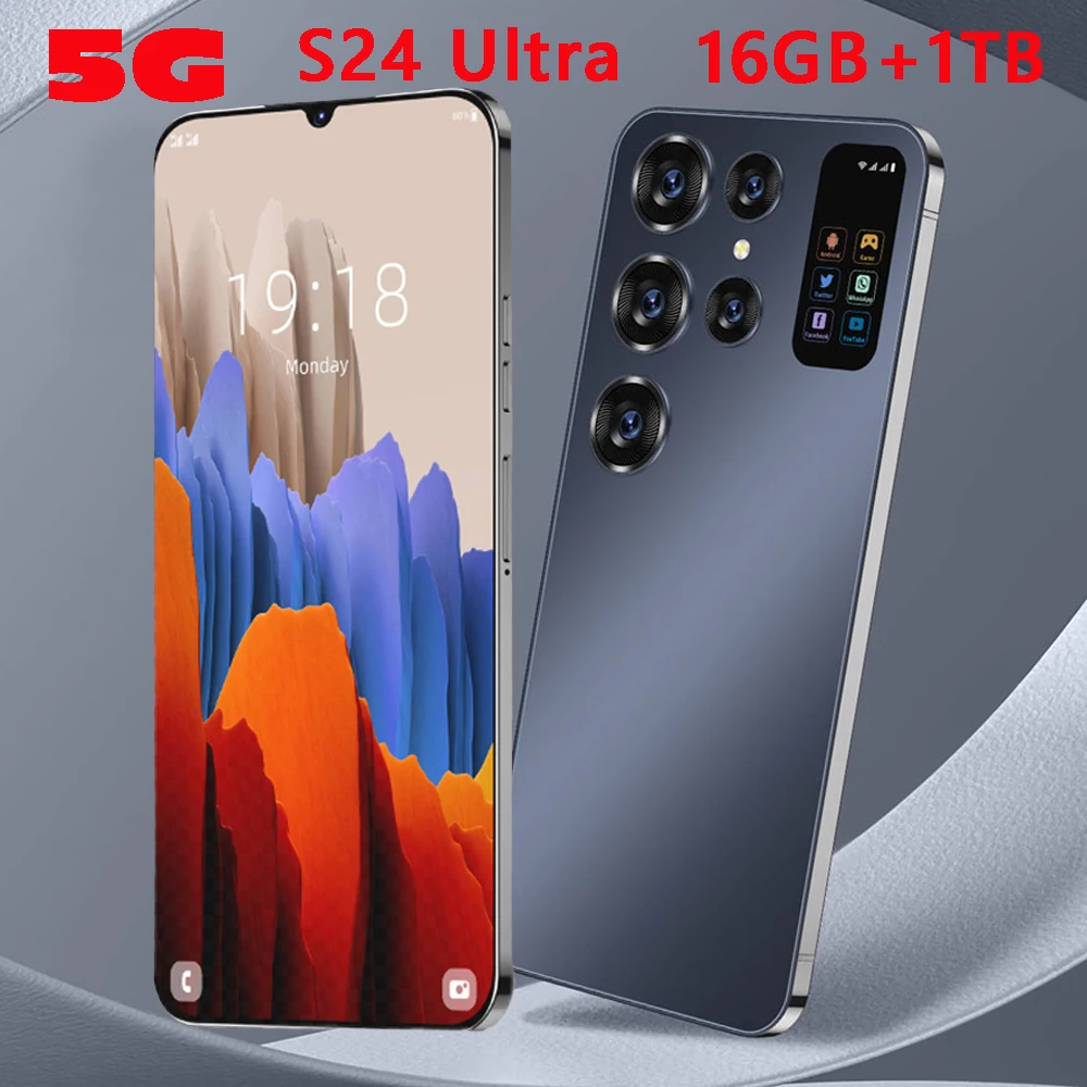 S24 Ultra Original Smartphone 5G Global Version Mobile Phones 7800mAh Android Cell Phone 16GB 1TB Du - S24 Ultra Original Smartphone 5G Global Version Mobile Phones 7800mAh Android Cell Phone 16GB+1TB Dual Sim Card 7.0HD Cellphones