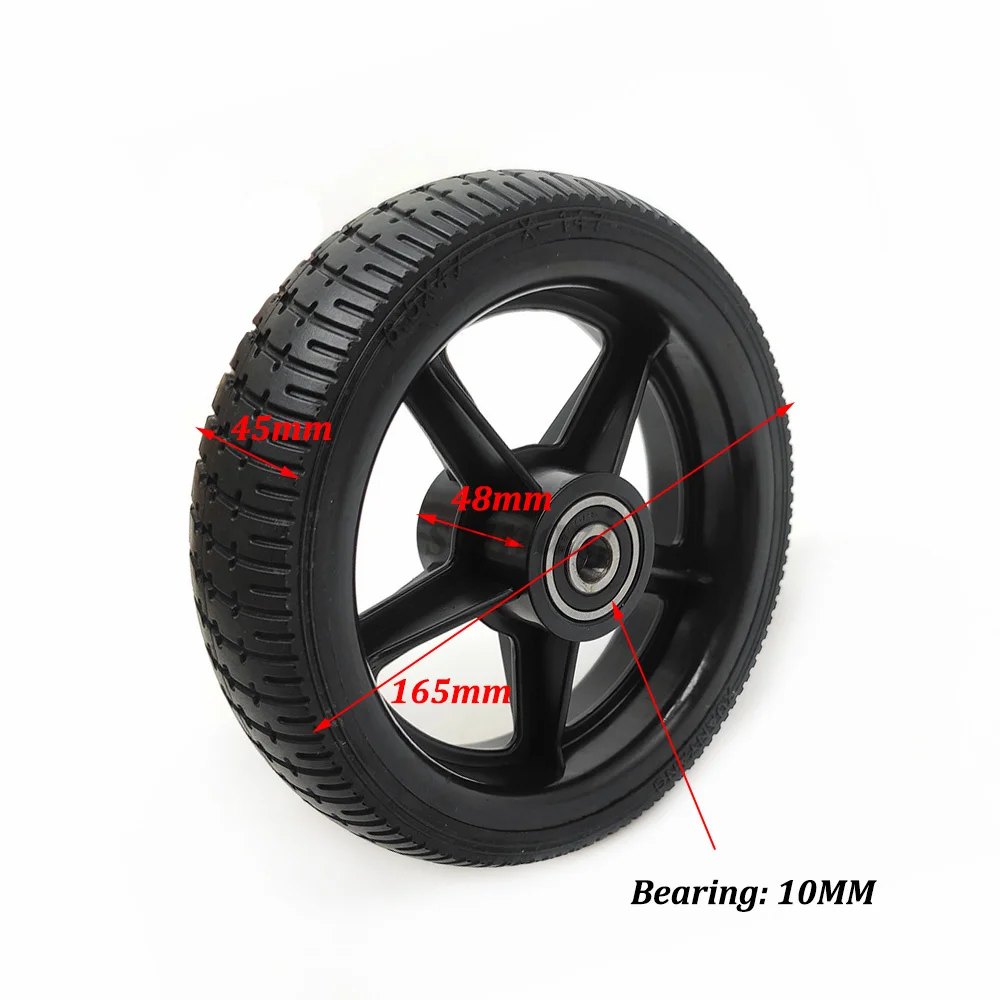 S280c059af7684be7a499bf73b14d2759F - 6.5 Inch Solid Wheel 165x45 Tire with Aluminium/Plastic Rim for Mini Electric Scooter