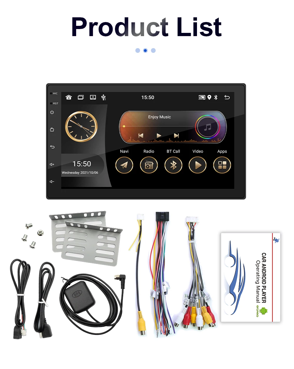 S2ba5d05ec9684fee85f1f01cf9698ebf3 - 7 9 10 inch GPS  2 din Radio Stereo Receiver Player Android13 2G+32G Radio Multimedia Player wireless CarPlay Android Auto Gift