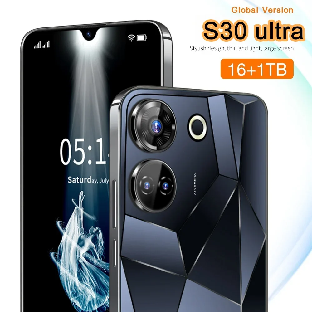 S30 Ultra Mobile Phones 7 3 HD Screen SmartPhone Original 16G 1T 5G Dual Sim Celulares - S30 Ultra Mobile Phones 7.3 HD Screen SmartPhone Original 16G+1T 5G Dual Sim Celulares Android Unlocked 108MP 8000mAh Cell Phone