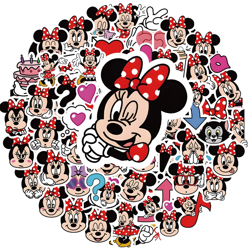 S3ed913a45c224b599d43ff53546846a0e - 10/30/60pcs Classic Disney Anime Mickey Mouse Minnie Mouse Stickers Cute Cartoon Decals DIY Phone Laptop Kawaii Kids Sticker Toy