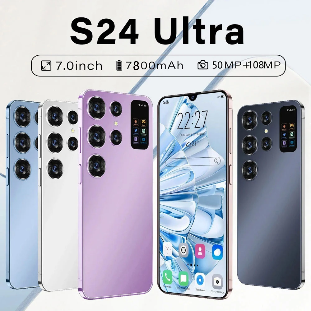 S5397df9667504ba8aa7f2e98c98d88a1G - S24 Ultra Original Smartphone 5G Global Version Mobile Phones 7800mAh Android Cell Phone 16GB+1TB Dual Sim Card 7.0HD Cellphones