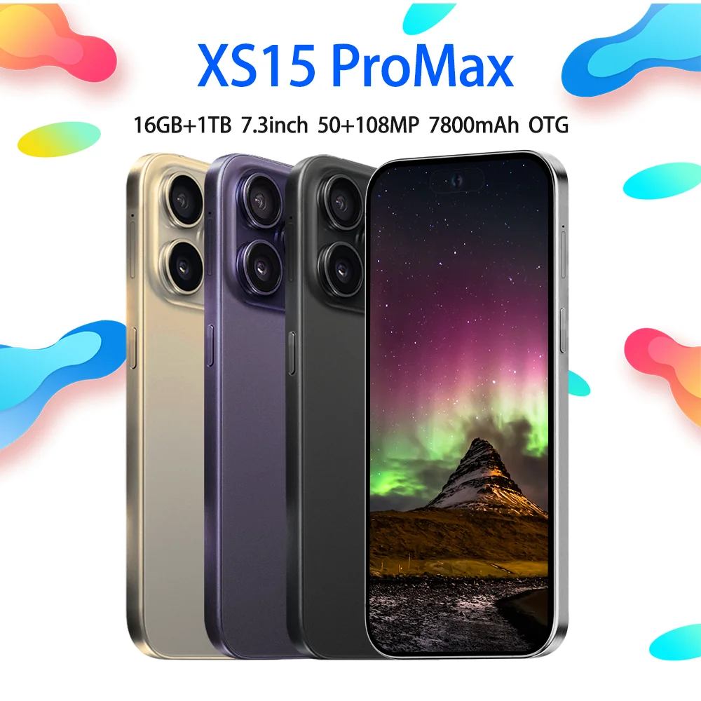 S60aa70644fd64c08b7dd6510cb747b06v - Original For Brand Smartphone 7.3 inch New XS15 ProMax Full Screen 4G 5G Cell Phone 7800mAh Mobile Phones Global Version