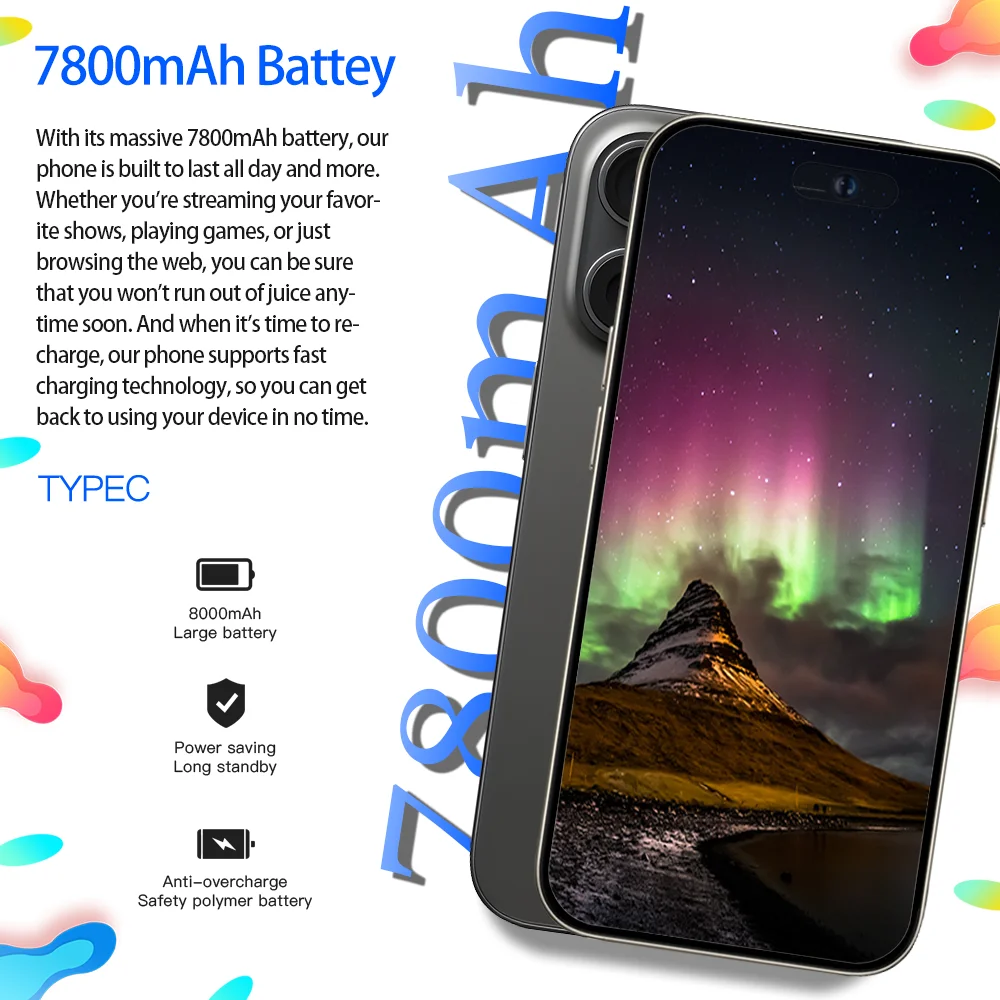 S8345a82b199447fba8def755fbaa0176X - Original For Brand Smartphone 7.3 inch New XS15 ProMax Full Screen 4G 5G Cell Phone 7800mAh Mobile Phones Global Version