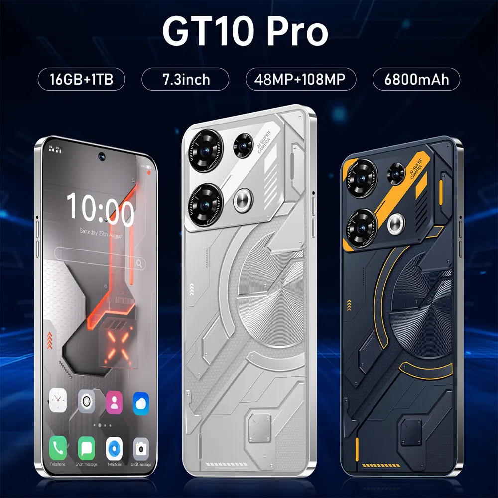 S8c79924390bc43248ff7029b3f2013a99 - New Original  Cell Phone GT10 Pro Smartphone 16GB+1TB Cellphones 7.3inch Face Unlocked Android 5G Dual Sim Global Version