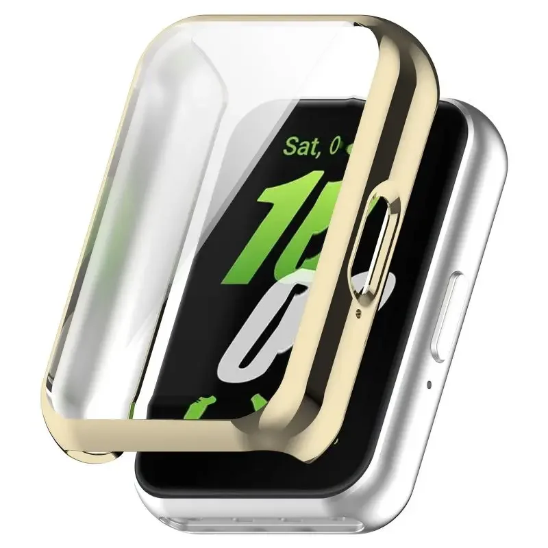 S999e620a5c42415baa0d27882b4d87bfs - TPU Plating Case For Samsung Galaxy Fit 3 Samrtwatch Strap Full Coverage Bumper Cover Accessories Screen Protector soft shell