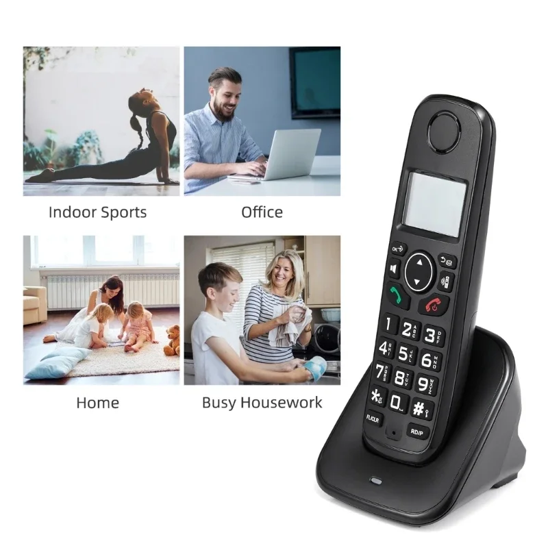 Sccc432b0b2db46a8a09b8f4dd373ff7e8 - Cordless Landline Fixed Telephone Home Desk Phone with Caller Identification Sound Noise Reduction Telephones D1001