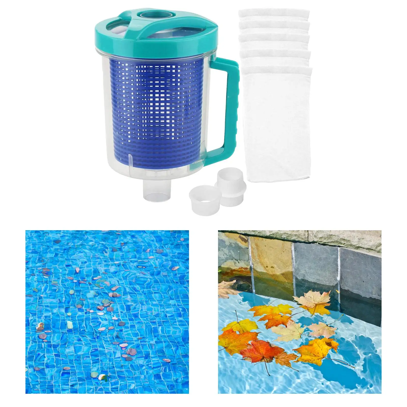 Inline Pool Leaf Canister Replaces Premium Leaf Trap for Pool Vacuum Skims Leaves Debris Manual & Automatic Pool Cleaners