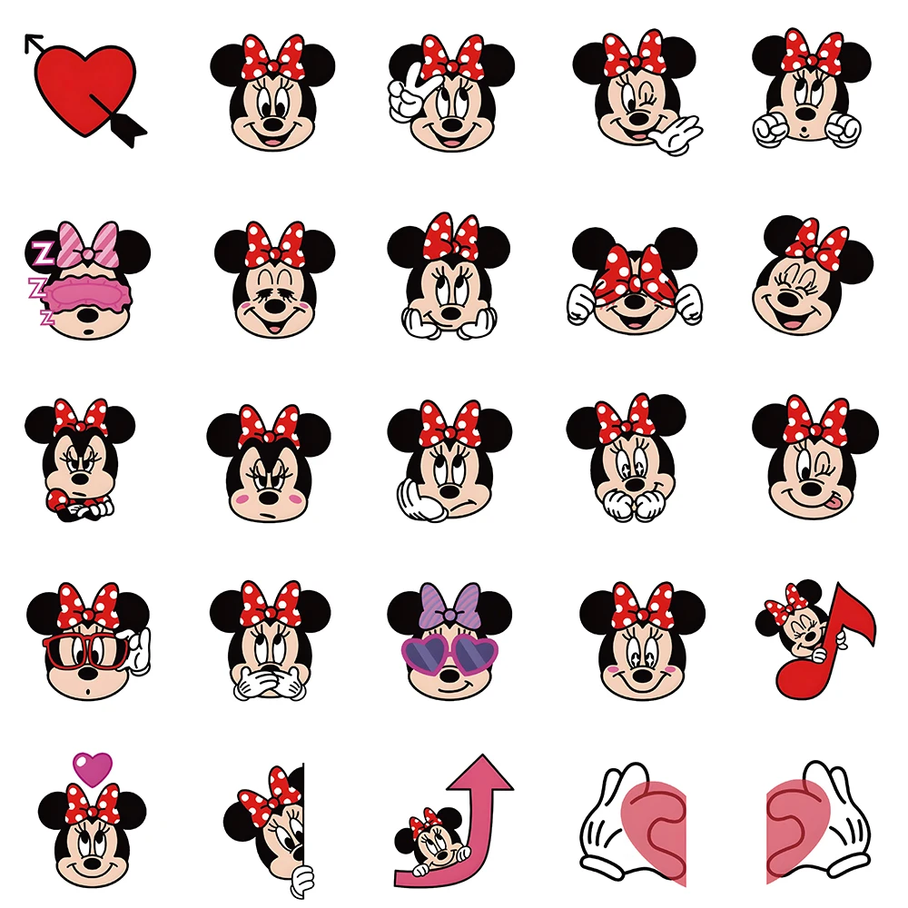 Se43cb46aa3194c91bf7ea11dfadc6ee13 - 10/30/60pcs Classic Disney Anime Mickey Mouse Minnie Mouse Stickers Cute Cartoon Decals DIY Phone Laptop Kawaii Kids Sticker Toy