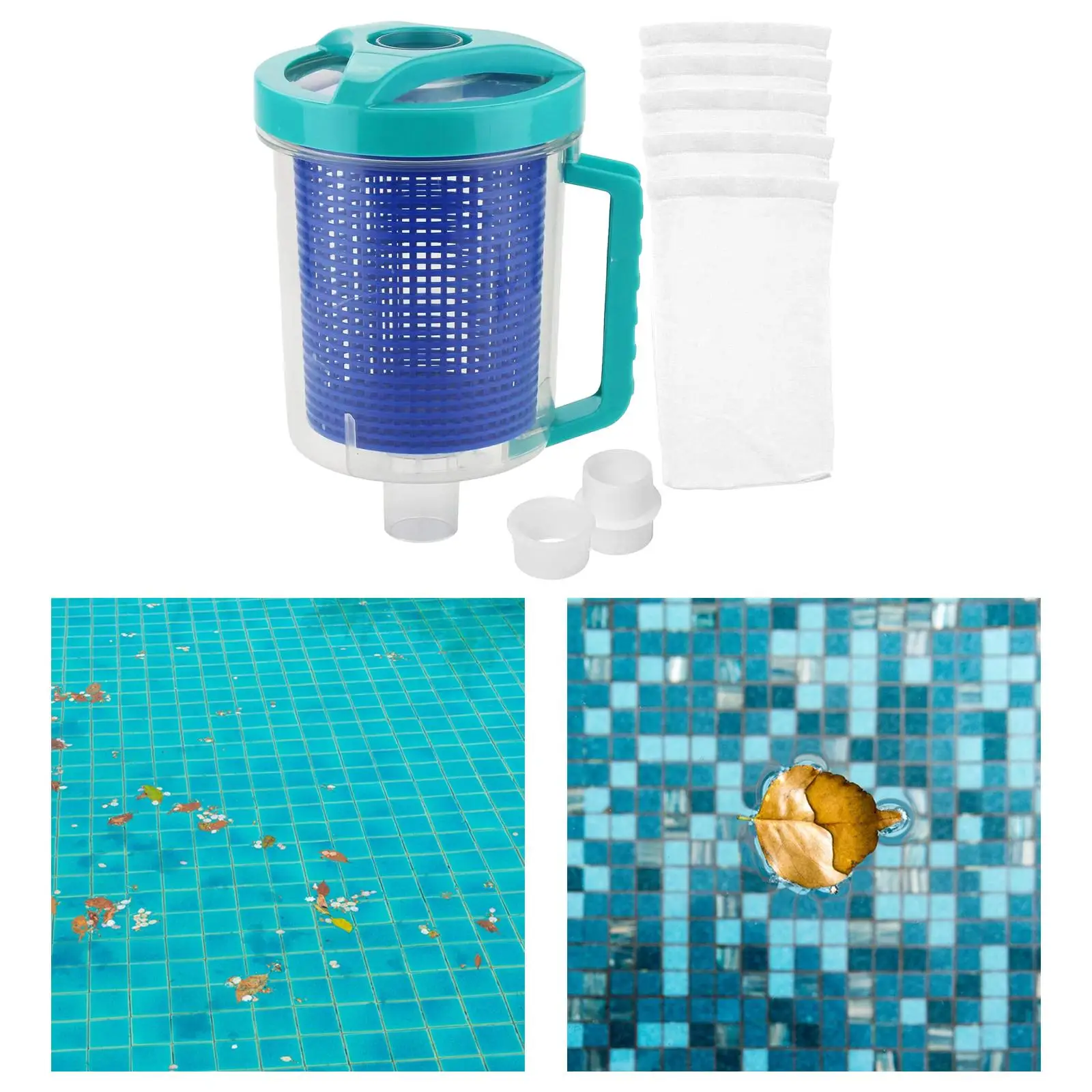 Inline Pool Leaf Canister Replaces Premium Leaf Trap for Pool Vacuum Skims Leaves Debris Manual & Automatic Pool Cleaners