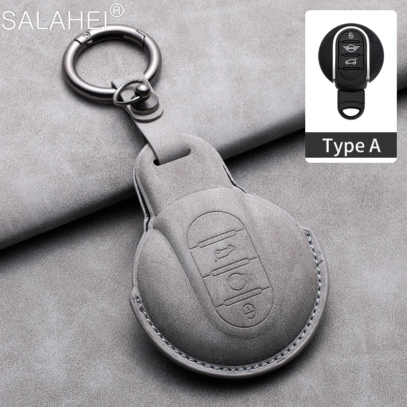 Sheepskin Car Remote Key Case Full Cover Fob For BMW MINI COOPER S ONE JCW F54 - Sheepskin Car Remote Key Case Full Cover Fob For BMW MINI COOPER S ONE JCW F54 F55 F56 F57 F60 CLUBMAN COUNTRYMAN Auto Accessory