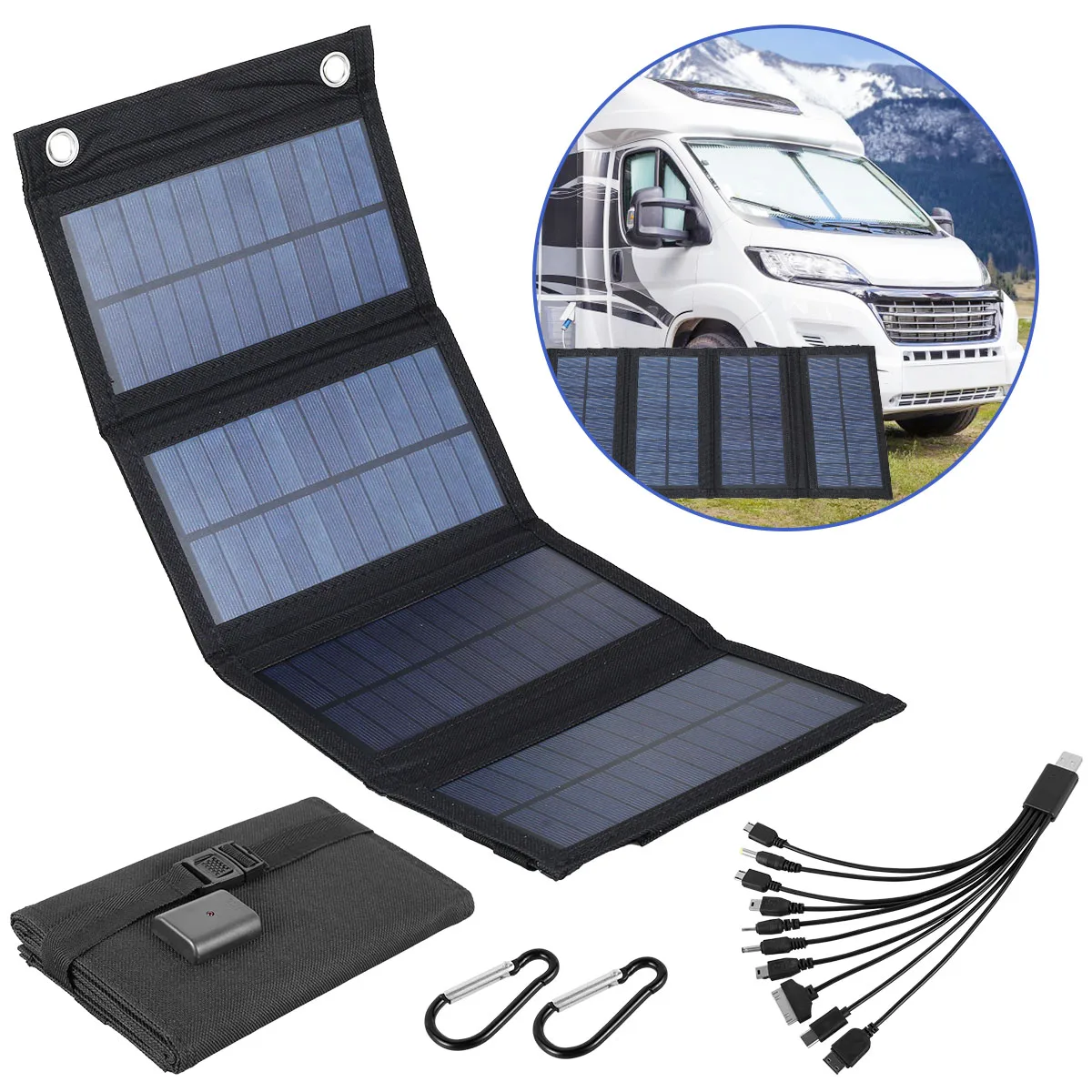 Solar Panel Folding Charger Portable Battery Charger for Cell Phone Outdoor Waterproof Power Bank fo - Solar Panel Folding Charger Portable Battery Charger for Cell Phone Outdoor Waterproof Power Bank for Camping Accessories