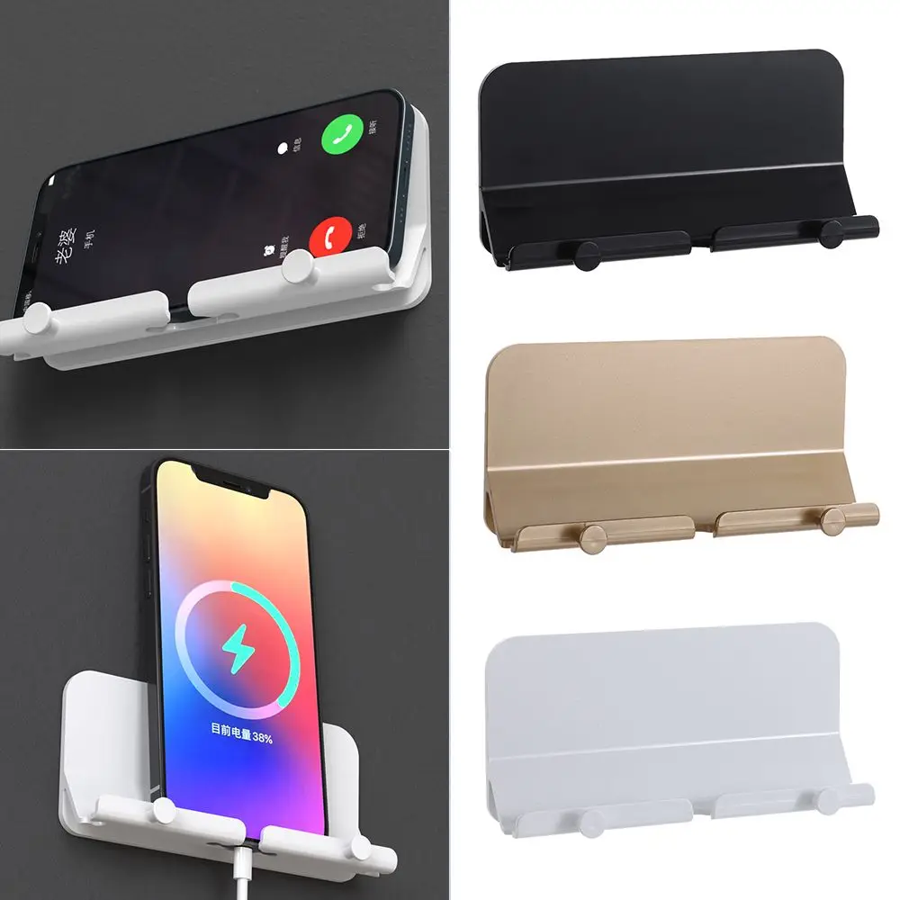 Wall Mount Holder Charger Hook Hanging Stand Bracket Dock for Smartphone Mobile Phone Tablet Holder Pasted on Wall