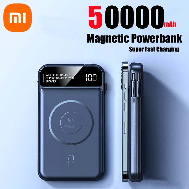 Xiaomi Portable 50000mAh Wireless Magnetic Powerbank 22.5W Fast Charging Power Bank Built in Cable for iPhone Samsung Huawei