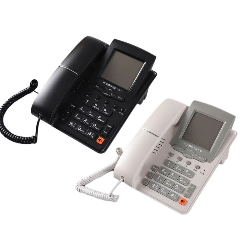 YYDS Fixed Telephone Two-line Operation Led Display Screen CallerID SupportsMute Hold Redial Hands Landline