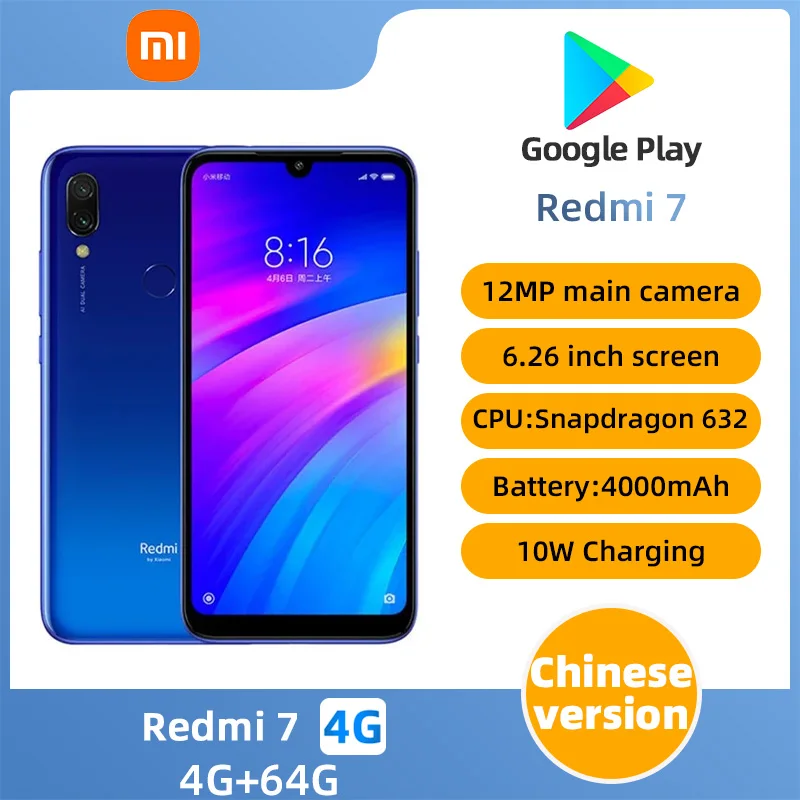 xiaomi Redmi 7 Android 4G Unlocked 6 26 inch 4GB RAM 64GB ROM All Colours in - xiaomi Redmi 7 Android 4G Unlocked 6.26 inch 4GB RAM 64GB ROM All Colours in Good Condition Original Cell phone