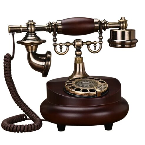 Retro Vintage Turntable Telephone Antique Home Landline Fashion Creative Telephone Wireless Card