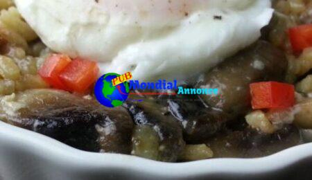 SUGAR – FREE Mushroom Coconut Risotto with Poached Egg