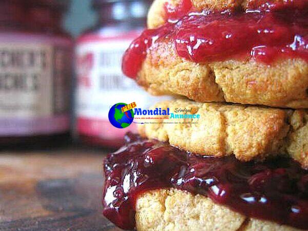 Peanut butter and jam cookie sandwiches