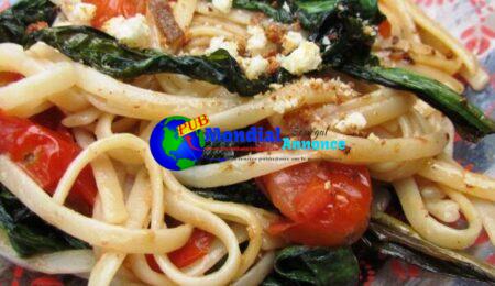 Pasta with roasted ramps and grape tomatoes (GF)