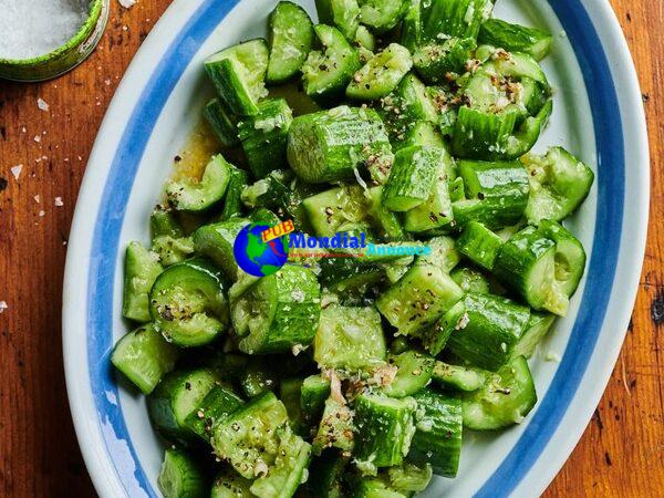 Salt and Pepper Smashed Cucumber Salad