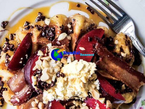 Pearl Sugar Waffles With Beaverbrook And Plums