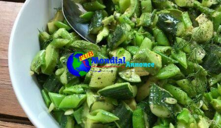 Sugar Snap, Avocado and Beaten Cucumber Salad