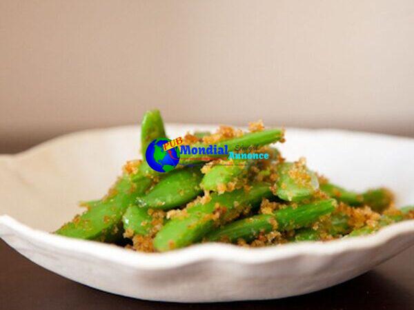 Sugar Snap Peas with Lemon-Chili Breadcrumbs