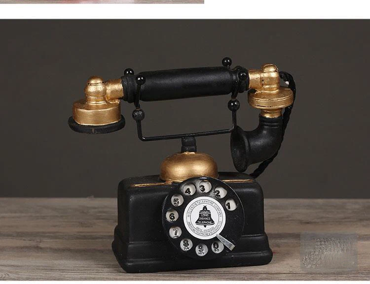 S2832d99e7e7a478a8615acbe5f9dd7962 - Retro Vintage Telephone Models Clothing Stores Bars Cafes Nostalgic Style Home Decor Ornament Window Display Decoration ZE915