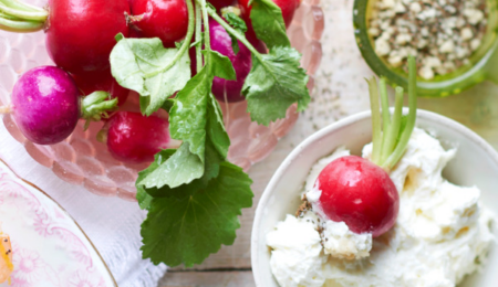 Radishes with whipped goat’s butter & celery salt