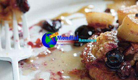 Gluten-Free Blueberry Pancakes with Caramelized Bananas