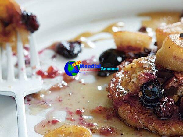 Gluten-Free Blueberry Pancakes with Caramelized Bananas