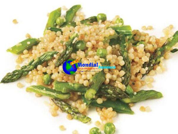 Israeli Couscous With Asparagus, Peas, And Sugar Snaps