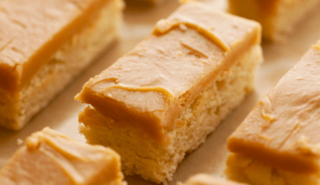 Caramel Frosted Lemon Sugar Cookie Bars