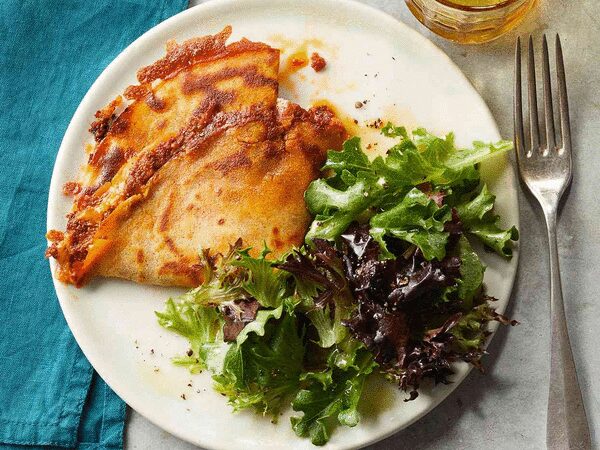 Gluten-Free Crepes with Tomato Pesto & Cheddar