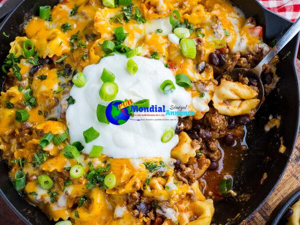 Tacky Pork Enchilada Tortellini Skillet